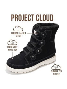 NEW Project Cloud 100% Genuine Leather Womens Snow Boots
